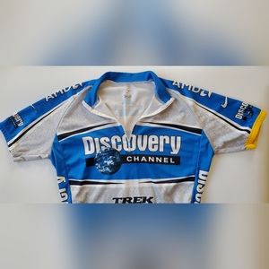 Nike men's large dri fit cycling bike shirt discovery channel Y2K made in France